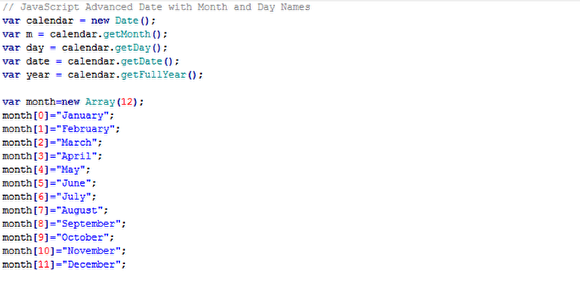 Create an array to store the day names