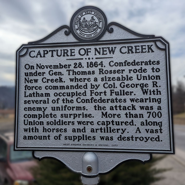 Hisorical Marker of the Capture of New Creek by the Confederate on November 28, 1864.