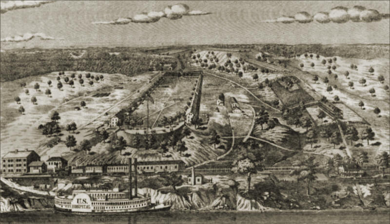 Illustration of Jefferson Barracks during the Civil War
