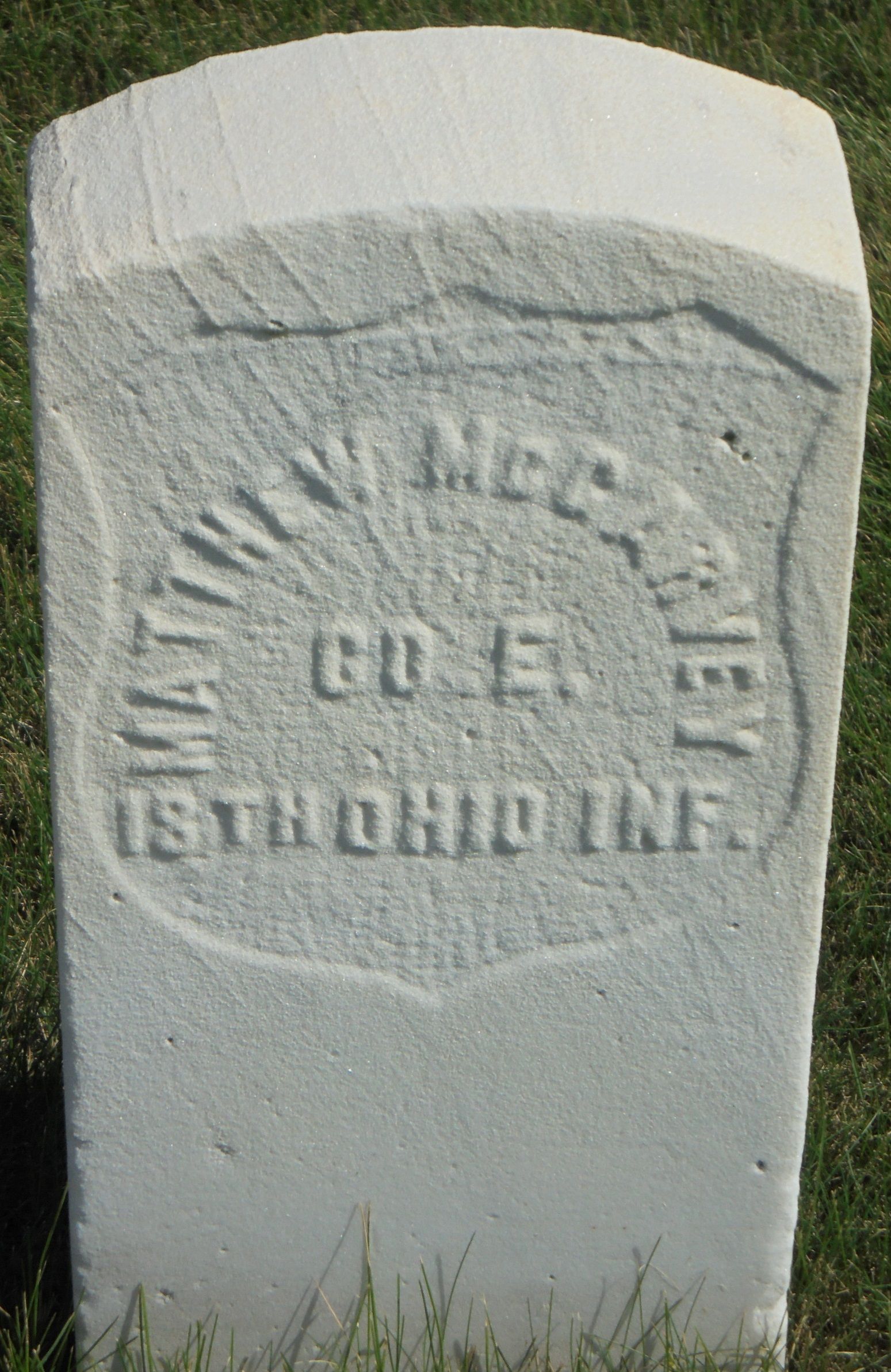 Matthew McGarvey gravestone at Dayton National Cemetery