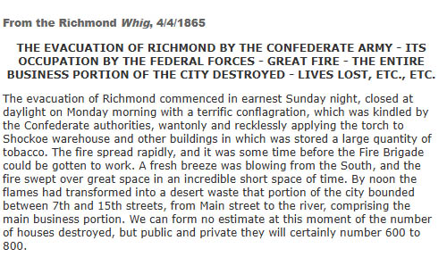 Burning of Richmond Crew Pemberton warehouse