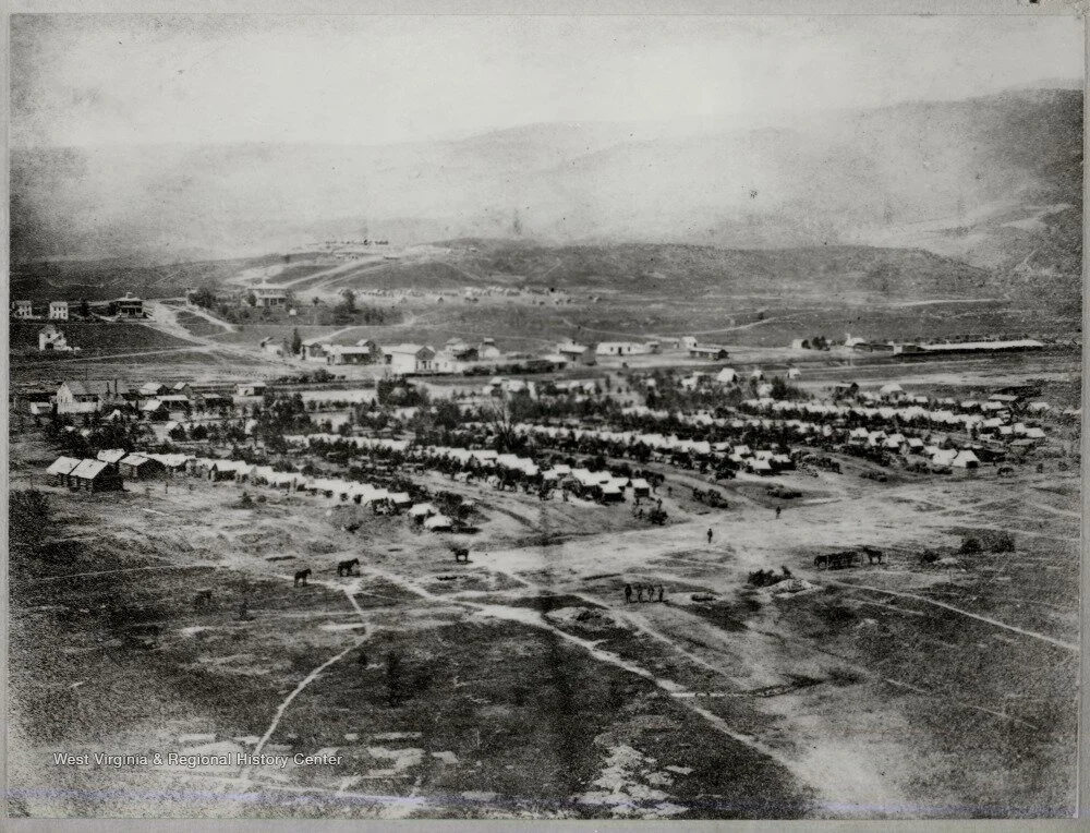 Historic photograph of the Union camp near New Creek