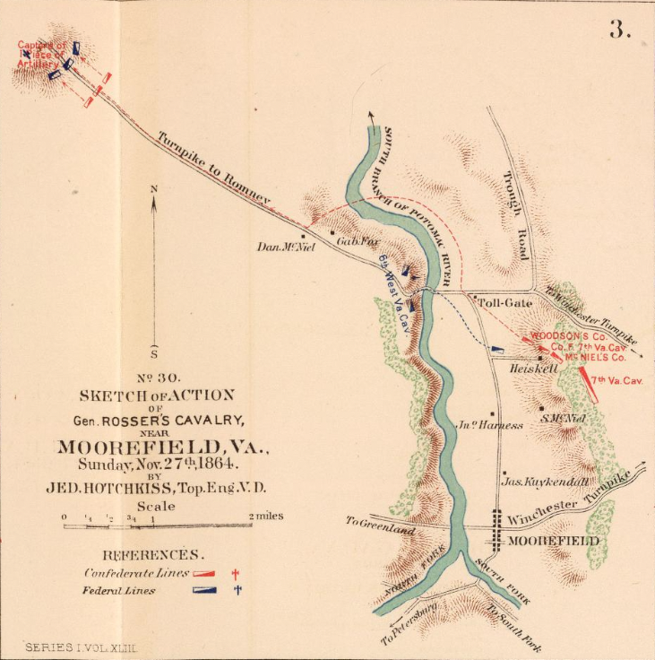 Sketch of Rosser's cavalry action near Moorefield, Virginia, November 27, 1864